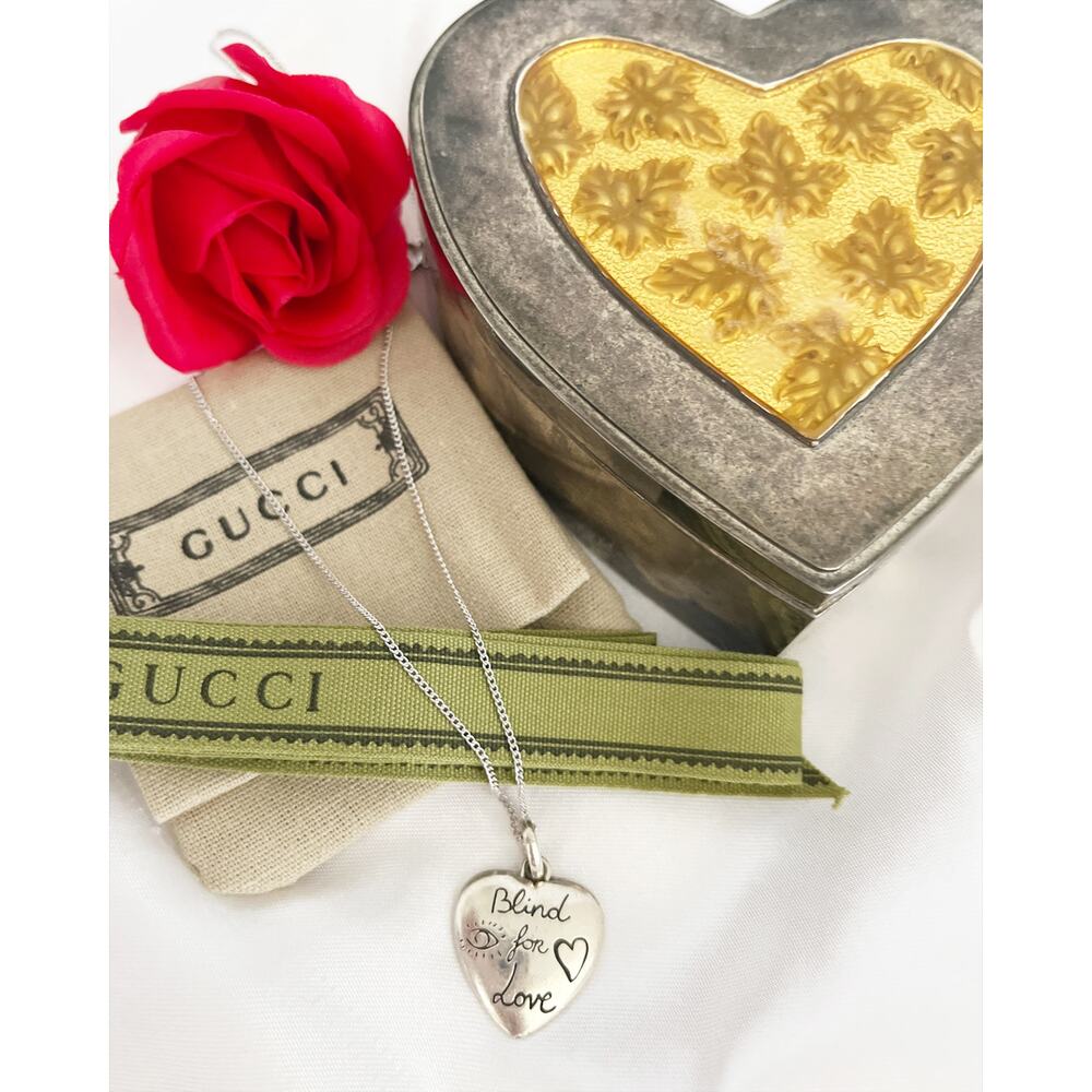GUCCI GIFT READY ALL INCLUSIVE! 925 Sterling Silver Heart Necklace Pendant - Picture 16 of 17